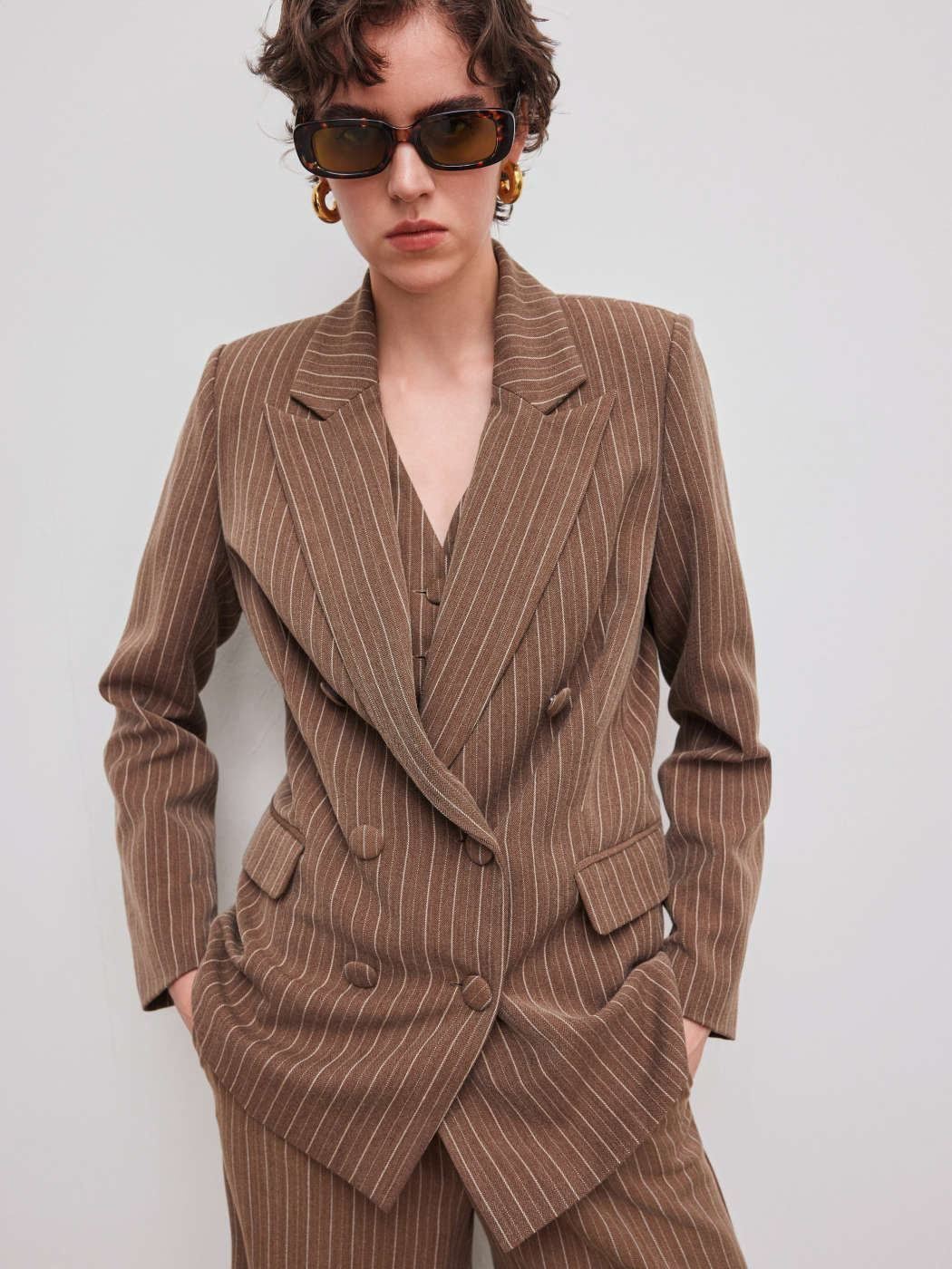 Double-Breasted Slim Fit Blazer